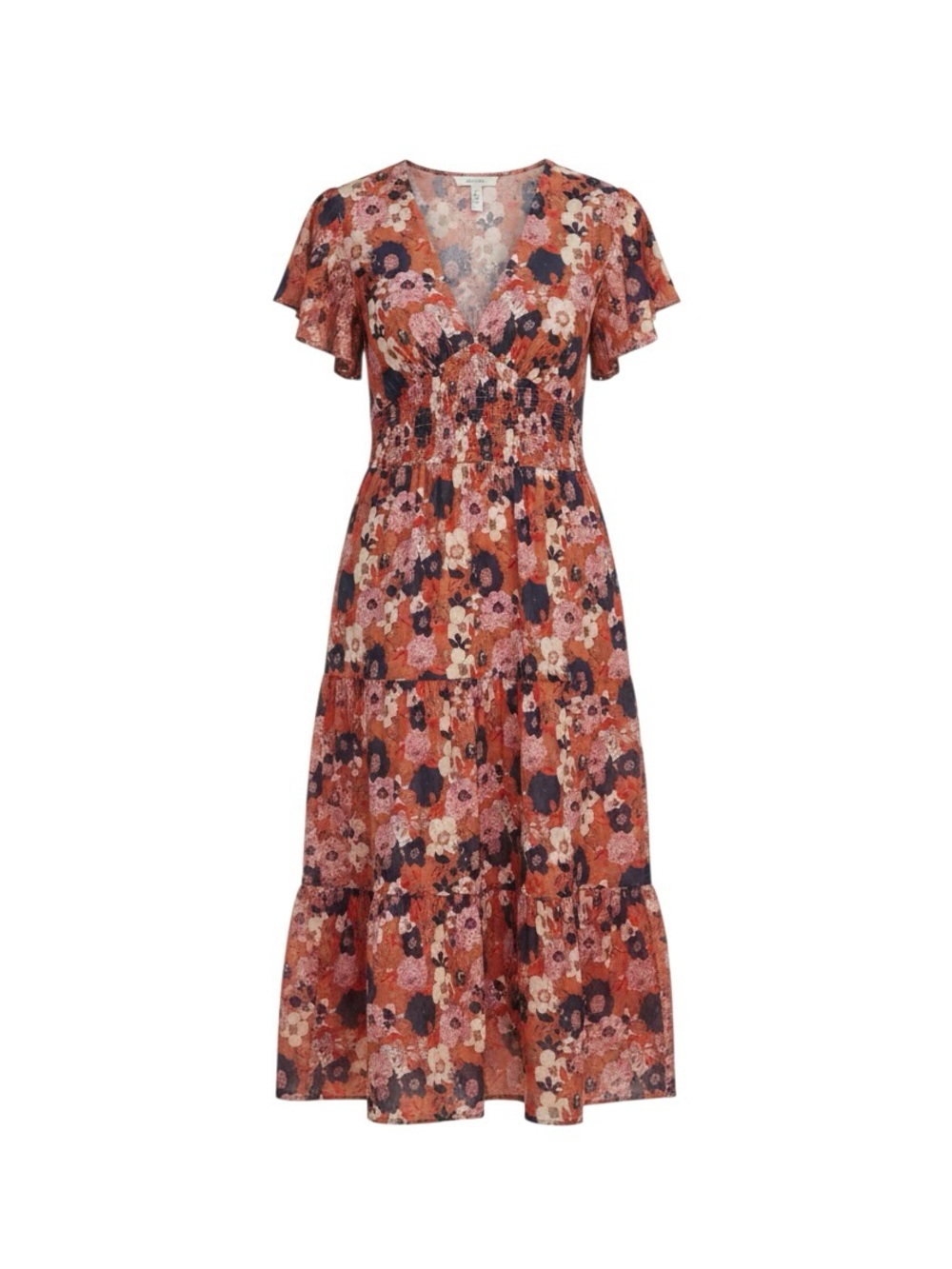 Birds of Paradis by Trovata "Naomi" Smocked Midi Dress - Picture 2 of 4